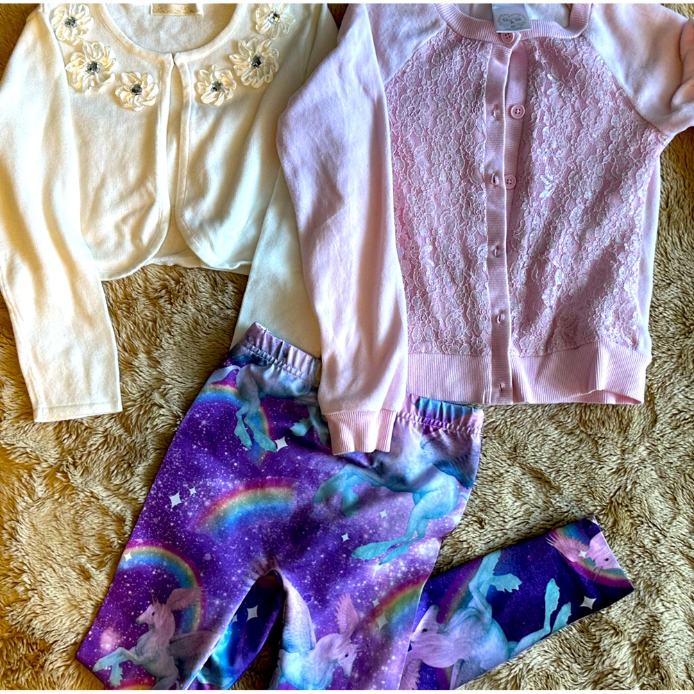3 Pc Girls Sz 6x Unicorn & Sweater lot